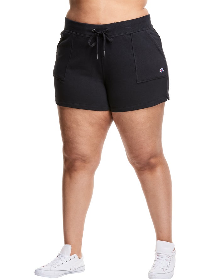 Champion Dame Shorts Sort - Plus Campus French Terry 3 - Danmark BMH-013948